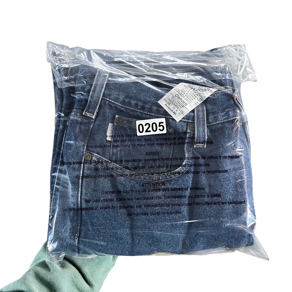 Carhartt B480 DVB Relaxed Fit Jeans Mens 36x32 Dark Wash Blue Denim Work Pants - Picture 9 of 9